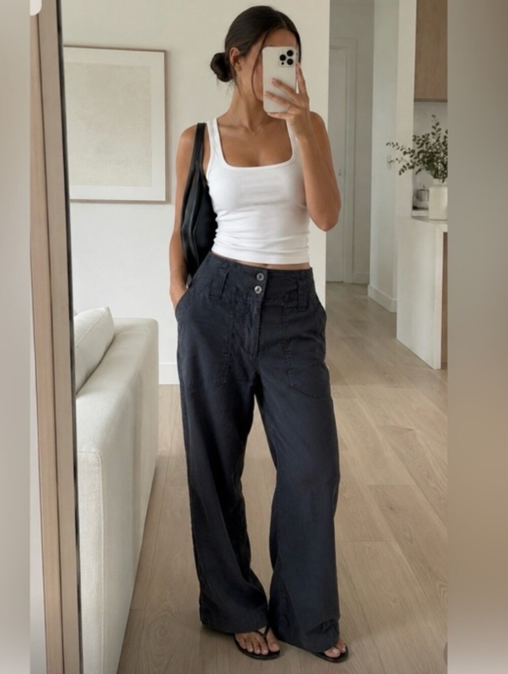 NWT Anthropologie Naomi Maeve Black High-Rise Wide Leg Flare Pants 10P